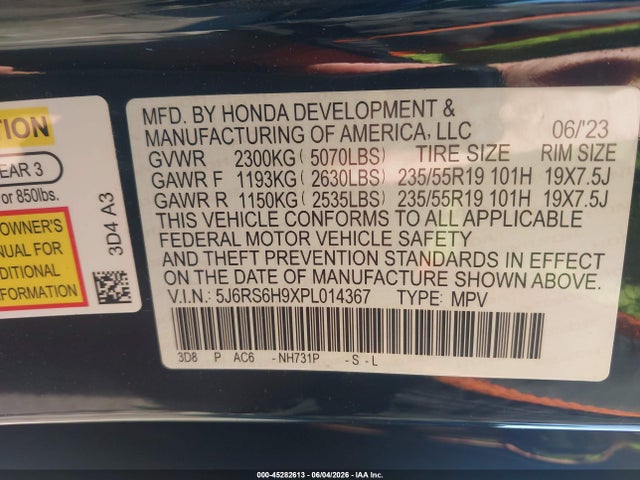 5J6RS6H9XPL014367 Honda Cr-v Hybrid Sport Touring