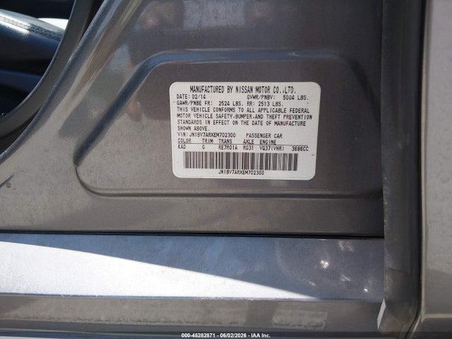 Продажа на аукционе авто 2014 Infiniti Q50 Premium, vin: JN1BV7ARXEM702300, номер лота: 45282871