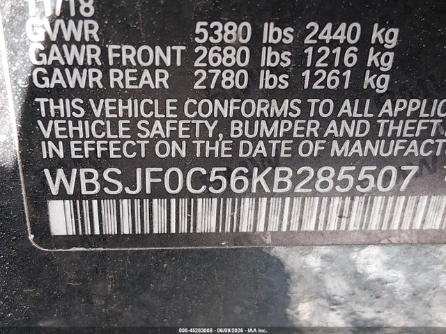 Aukcja sprzedaży 2019 Bmw M5, vin: WBSJF0C56KB285507, numer aukcji: 45283008