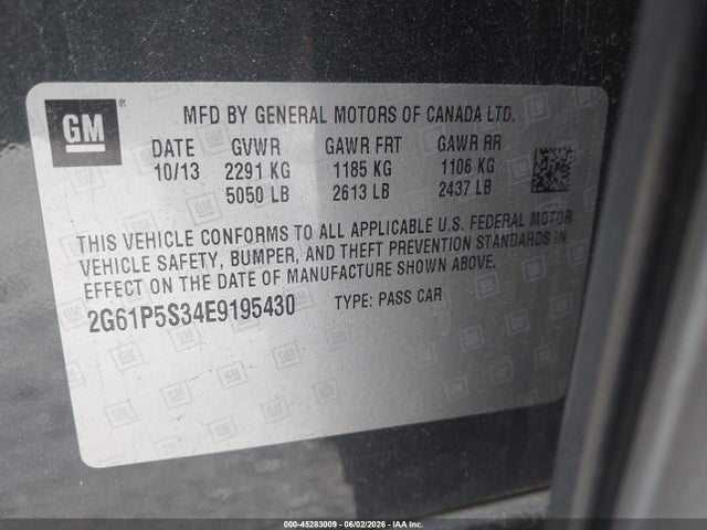 Продаж на аукціоні авто 2014 Cadillac Xts Premium, vin: 2G61P5S34E9195430, номер лоту: 45283009