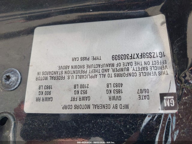 Aukcja sprzedaży 2007 Chevrolet Malibu Ls, vin: 1G1ZS58FX7F303939, numer aukcji: 45283024