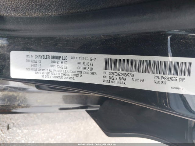 Aukcja sprzedaży 2015 Chrysler 200 Limited, vin: 1C3CCCABXFN607738, numer aukcji: 45283045