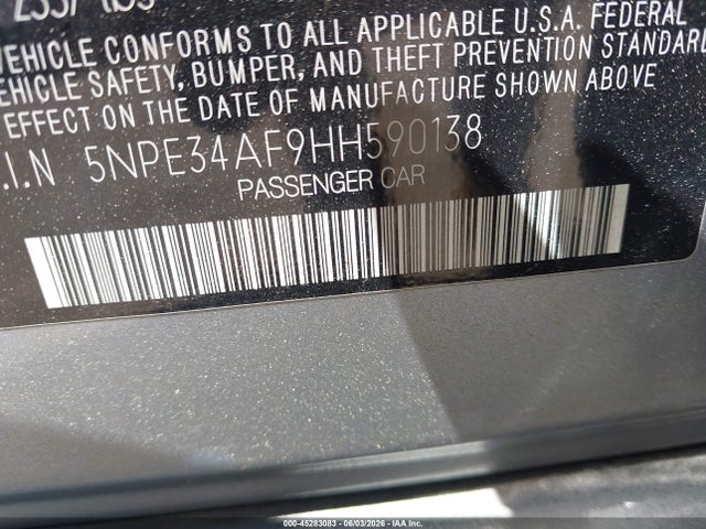 Hyundai Sonata Sport 2017 5NPE34AF9HH590138 Image 9