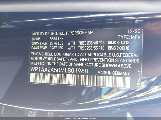 Porsche Macan 2021 WP1AA2A50MLB01968 Image 9