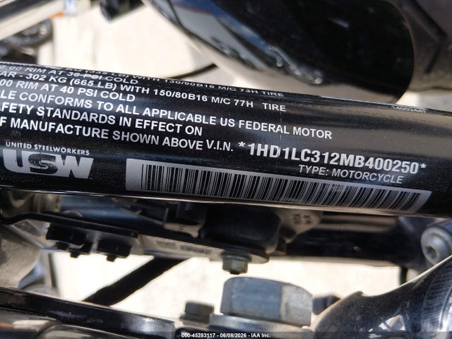 45283117 :رقم المزاد ، 1HD1LC312MB400250 vin ، 2021 Harley-davidson Xl1200 X مزاد بيع