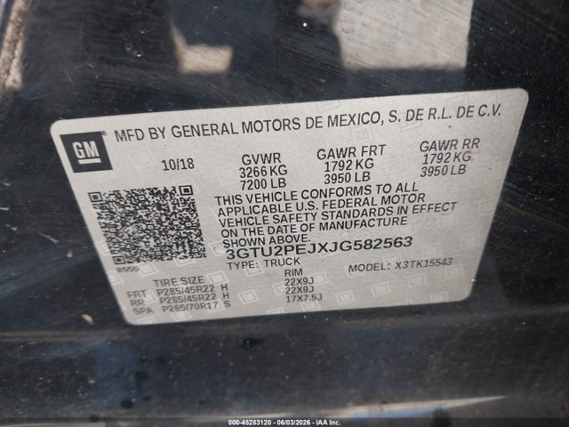 3GTU2PEJXJG582563 GMC Sierra 1500 Denali