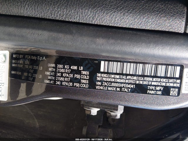 ZACCJBBB5HPE64041 Jeep Renegade Latitude 4x4