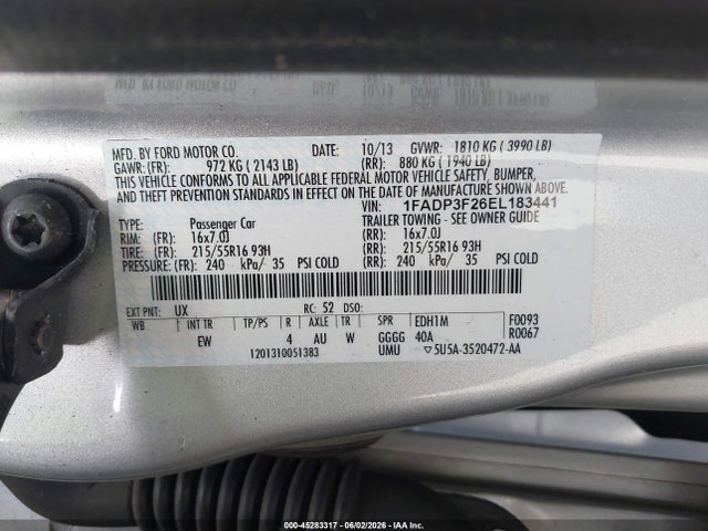 Ford FOCUS SE 2014 1FADP3F26EL183441 Image 9