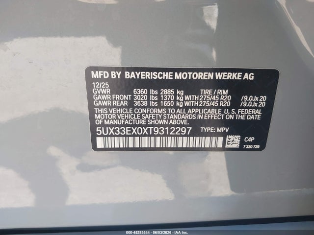BMW X6 Xdrive40i 2026 5UX33EX0XT9312297 Image 9