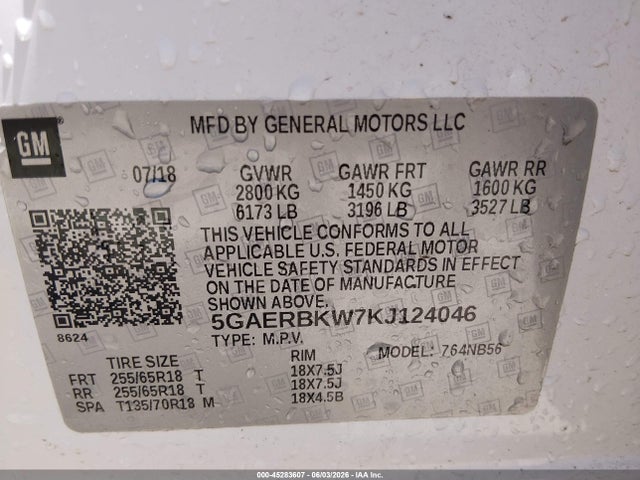 Aukcja sprzedaży 2019 Buick Enclave Fwd Essence, vin: 5GAERBKW7KJ124046, numer aukcji: 45283607