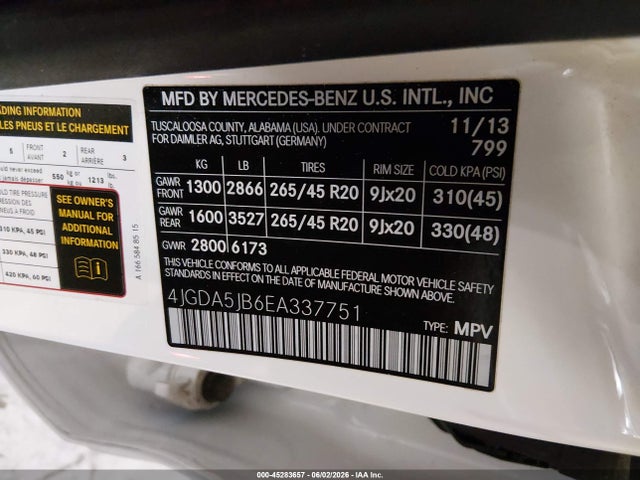 Mercedes-Benz ML 350 2014 4JGDA5JB6EA337751 Image 9