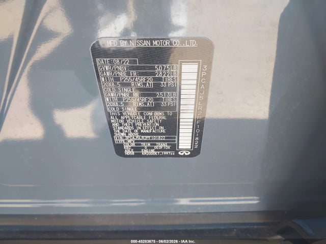 Продаж на аукціоні авто 2023 Infiniti Qx55 Sensory Awd, vin: 3PCAJ5LR2PF101822, номер лоту: 45283675