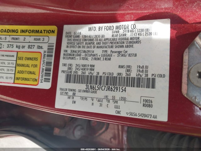 Lincoln Mkz Reserve 2018 3LN6L5FC7JR629154 Image 9
