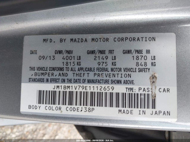 Aukcja sprzedaży 2014 Mazda Mazda3 I Touring, vin: JM1BM1V79E1112659, numer aukcji: 45283866