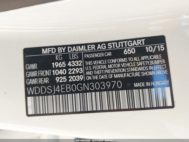 Mercedes-Benz CLA 250 2016 WDDSJ4EB0GN303970 Image 9