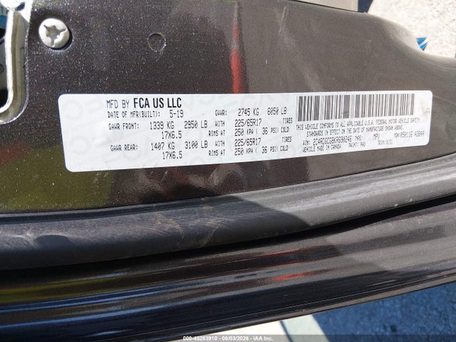Продаж на аукціоні авто 2019 Dodge Grand Caravan Sxt, vin: 2C4RDGCG8KR690246, номер лоту: 45283910