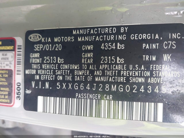 KIA K5 Gt-line 2021 5XXG64J28MG024345 Image 9