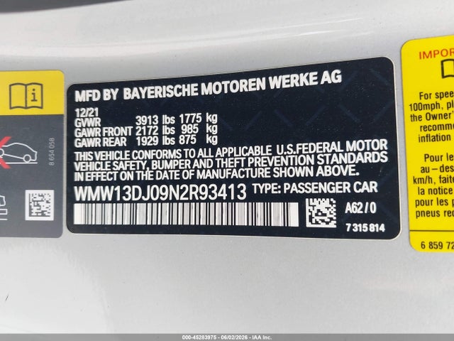 Mini Se Hardtop Cooper 2022 WMW13DJ09N2R93413 Image 9