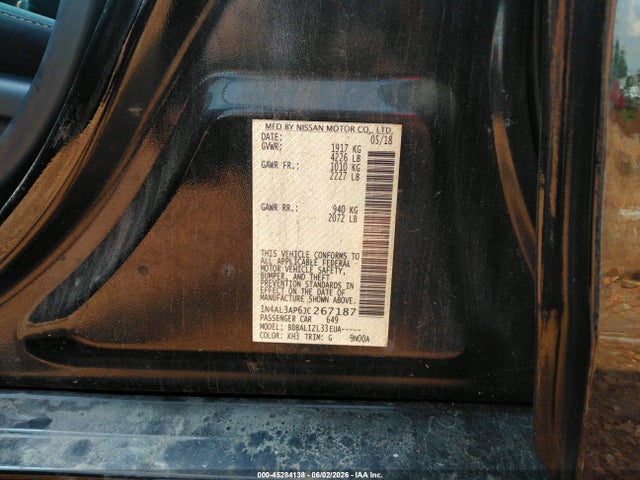 1N4AL3AP6JC267187 Nissan Altima 2.5 Sv