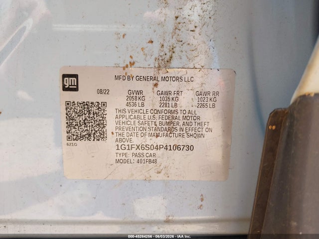 1G1FX6S04P4106730 Chevrolet Bolt Ev Fwd 2lt