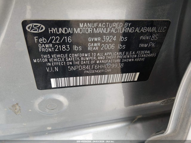 Hyundai ELANTRA SE 2017 5NPD84LF6HH029938 Image 9