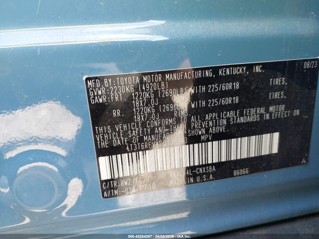 Продажа на аукционе авто 2023 Toyota Rav4 Hybrid Se, vin: 4T3T6RFVXPU135043, номер лота: 45284387