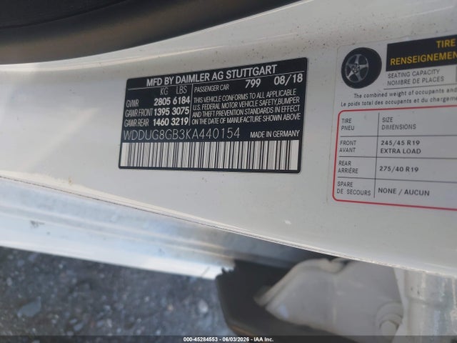 Продажа на аукционе авто 2019 Mercedes-benz S 560 4matic, vin: WDDUG8GB3KA440154, номер лота: 45284553