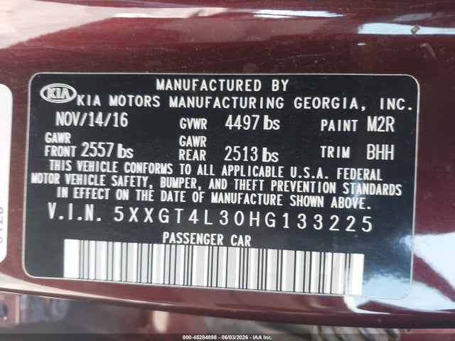 KIA Optima Lx 2017 5XXGT4L30HG133225 Image 9