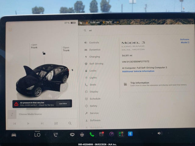 Tesla Model 3 Long Range Dual Motor All-wheel Drive 2022 5YJ3E1EB5NF277072 Image 7