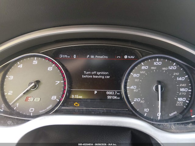 45284934 :رقم المزاد ، WAUJSAFD0GN009404 vin ، 2016 Audi S8 4.0t مزاد بيع