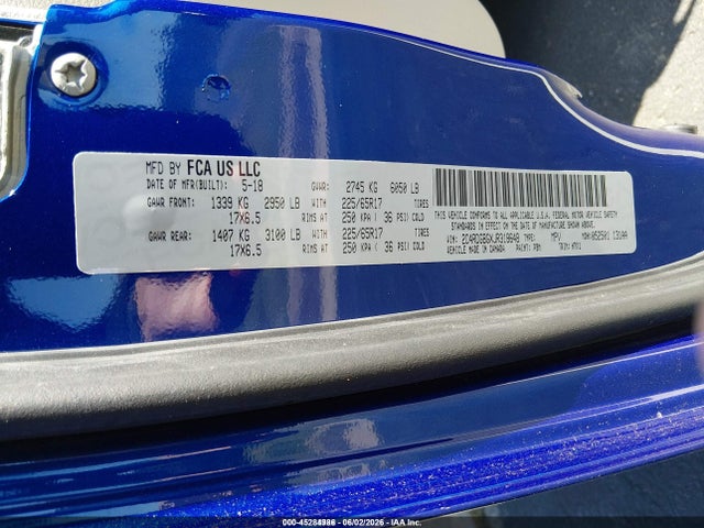 45284986 :رقم المزاد ، 2C4RDGBGXJR318648 vin ، 2018 Dodge Grand Caravan Se مزاد بيع