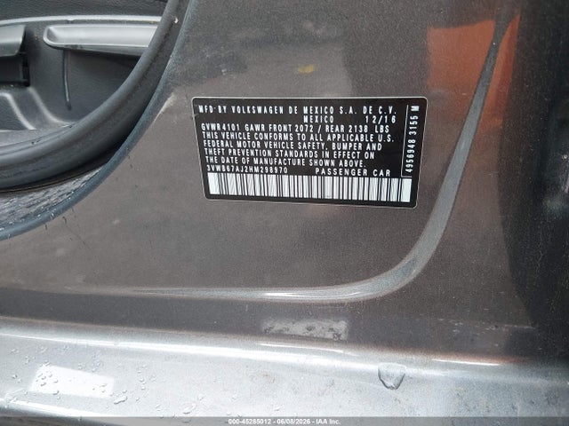 3VWB67AJ2HM298970 Volkswagen Jetta 1.4t Se