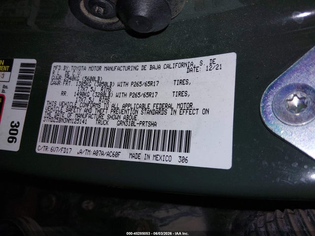 3TMDZ5BN3NM125141 Toyota Tacoma