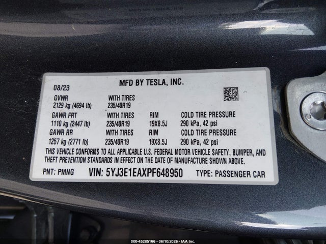 Tesla Model 3 Rear-wheel Drive 2023 5YJ3E1EAXPF648950 Image 9