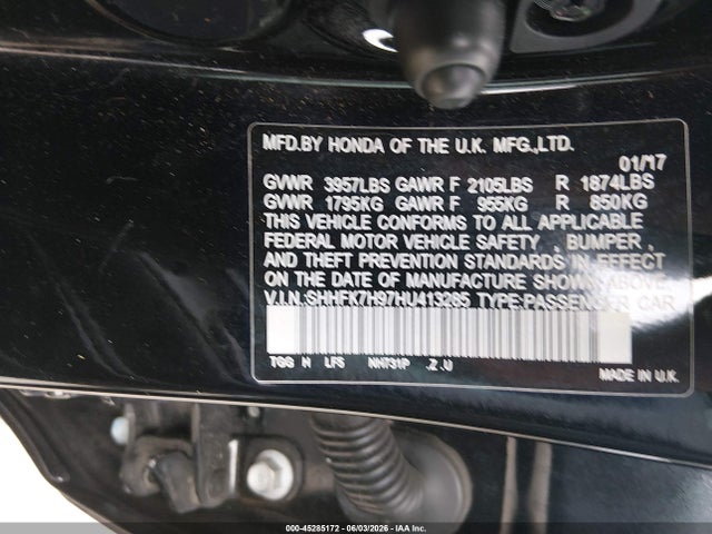 SHHFK7H97HU413285 Honda Civic Sport Touring