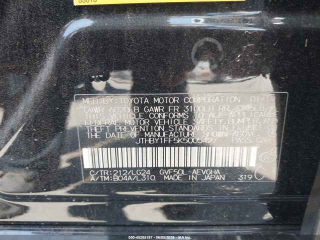 Lexus Ls 500h 2019 JTHBY1FF5K5005427 Image 9