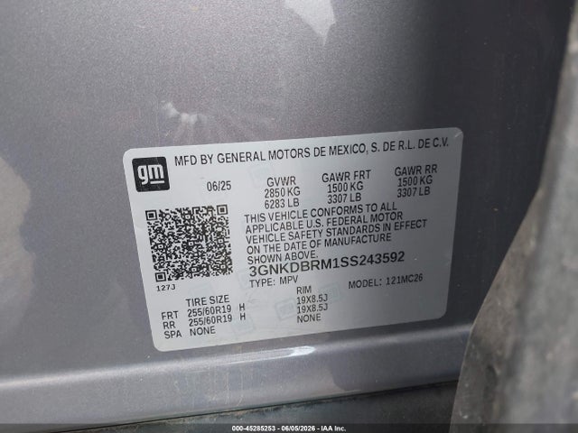 Продаж на аукціоні авто 2025 Chevrolet Blazer Ev Lt Fwd, vin: 3GNKDBRM1SS243592, номер лоту: 45285253