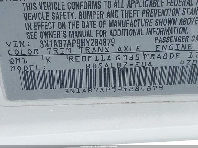 3N1AB7AP9HY284879 Nissan SENTRA S