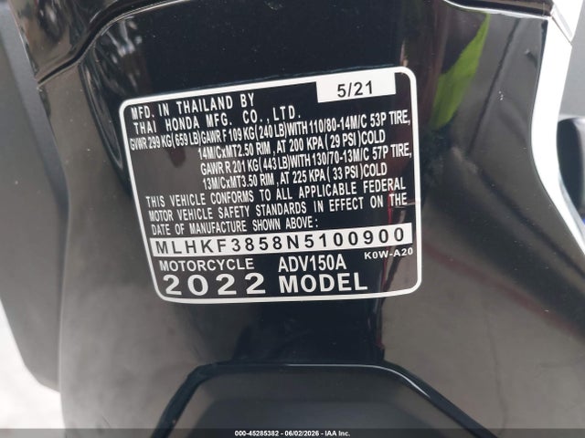 Honda Adv150 A 2022 MLHKF3858N5100900 Image 10