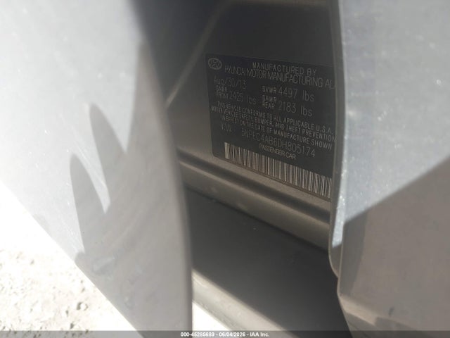 45285689 :رقم المزاد ، 5NPEC4AB6DH805174 vin ، 2013 Hyundai Sonata Se 2.0t مزاد بيع