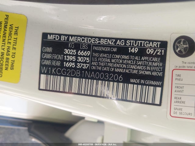 Mercedes-Benz EQS 450+ 2022 W1KCG2DB1NA003206 Image 9