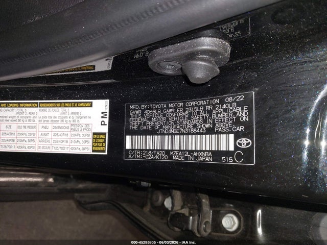 JTND4MBE7N3188443 Toyota Corolla Se Nightshade Edition