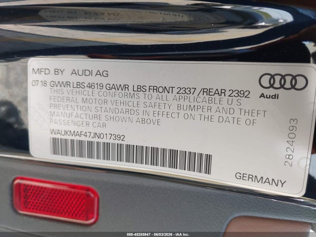 WAUKMAF47JN017392 Audi A4 2.0t Tech Ultra Premium/2.0t Ultra Premium