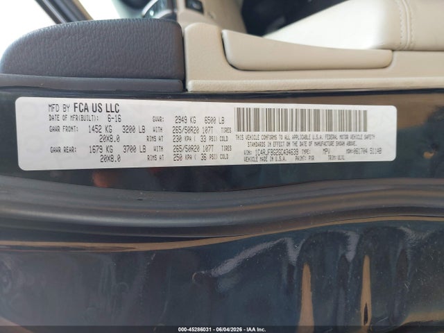 1C4RJFBG2GC434639 Jeep Grand Cherokee Limited