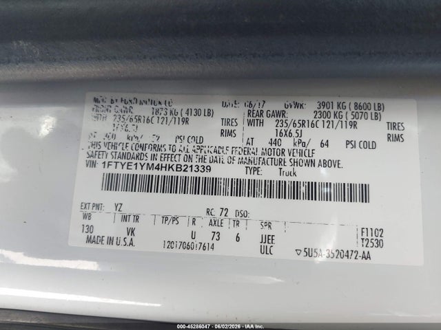 Ford Transit-150 2017 1FTYE1YM4HKB21339 Image 9
