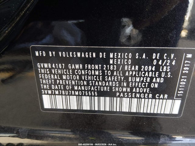 3VW7M7BU7RM075555 Volkswagen Jetta 1.5t Se