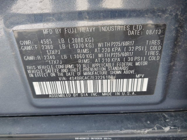 Продаж на аукціоні авто 2014 Subaru Outback 2.5i, vin: 4S4BRCAC7E3226188, номер лоту: 45286123
