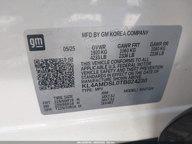 Aukcja sprzedaży 2026 Buick Encore Gx Sport Touring Fwd, vin: KL4AMDSL0TB024230, numer aukcji: 45286185