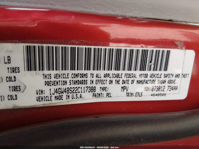 Aukcja sprzedaży 2002 Jeep Grand Cherokee Laredo, vin: 1J4GW48S22C117388, numer aukcji: 45286243
