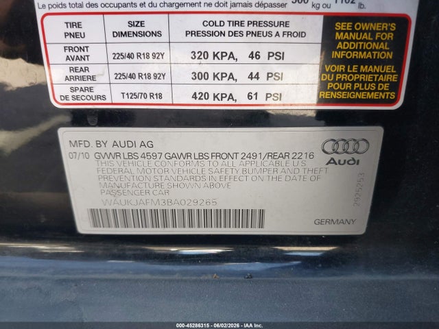 Продаж на аукціоні авто 2011 Audi A3 2.0 Tdi Premium, vin: WAUKJAFM3BA029265, номер лоту: 45286315